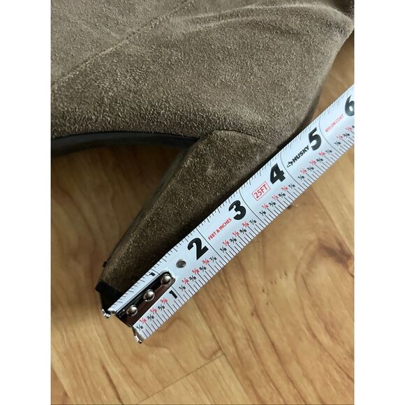 Kenneth Cole knee height boots size 9 dark gray suede leather chunky 4 inch heel - Picture 9 of 9